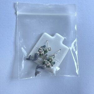 🧜‍♀️ Mermaid Nautical Silver Dangle Earrings